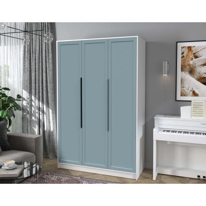 Шкаф распашной Тренд КТ-Ш3 (Белый платинум ЛДСП/ Океан ЛМДФ) Ш1360 В2128 Г547